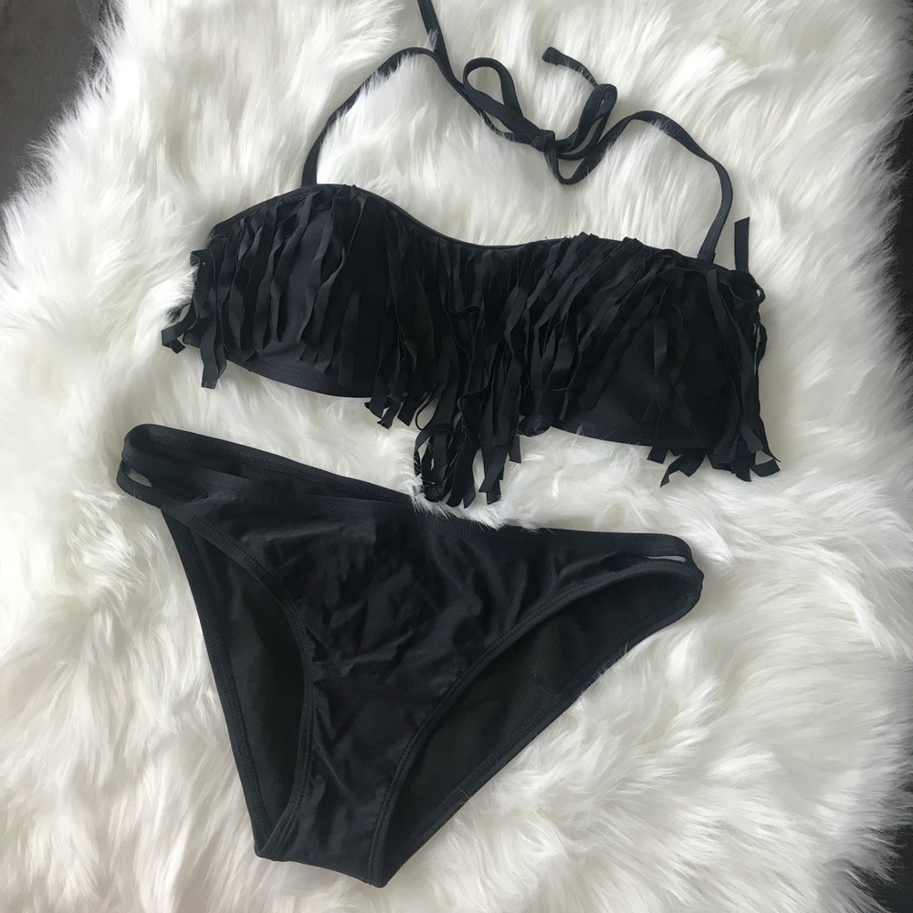 NEW Black Fringe Bikini